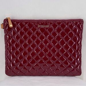 MZ Wallace Burgundy Quilted Clutch